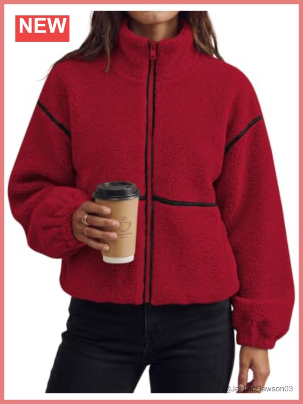 Womens Oversized Sherpa Fleece Zip Up Jacket Warm Winter Coat